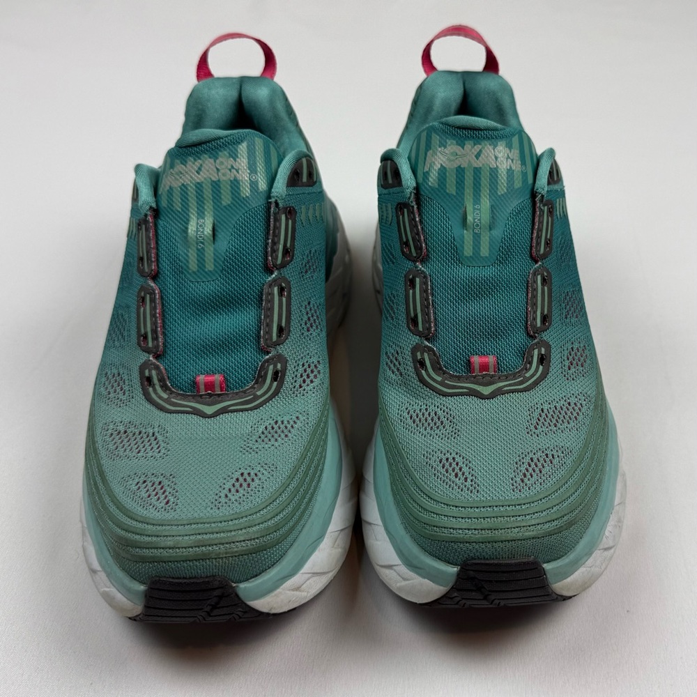 Hoka One Women’s Bondi 6 Running Shoes US 9.5 Canton Green Slate Blue - Picture 4 of 7